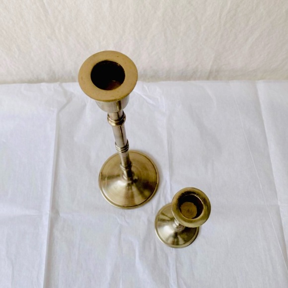 [SOLD] Threshold Studio McGee Brass Candlestick Holders - Picture 2 of 4